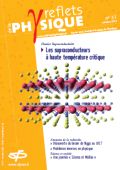 Un pnicture de fer supraconducteur, de formule BaFe2As2 (les atomes de fer sont en rouge, l’arsenic en bleu, le baryum en
jaune). (Voir article p. 10)